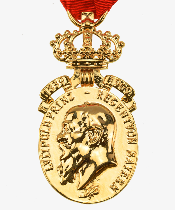 Bavaria Prince Regent Goldene Luitpold anniversary medal with crown and year 1839 - 1909